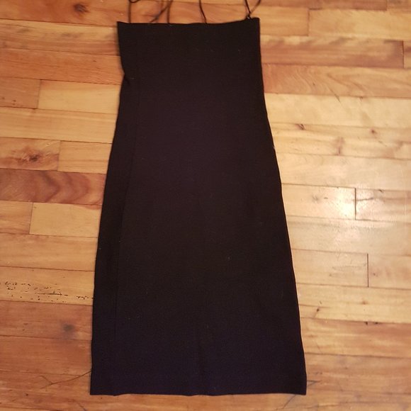 Zara black stretchy tube dress with straps - Picture 1 of 1